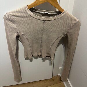 Beige (skin-color) Zara Long-sleeve shirt